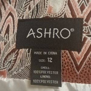 NWT FINAL PRICE ASHRO multi-colored foliage print 2-pc suit w slit